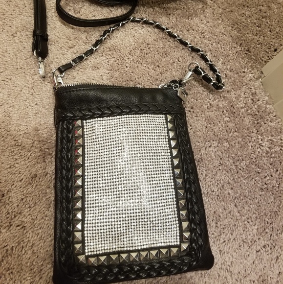 Black & silver satchel/crossbody - Picture 2 of 2